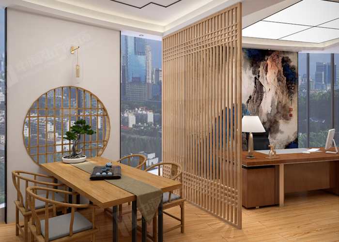 南京办公室装修公司设计中式办公室(图4)